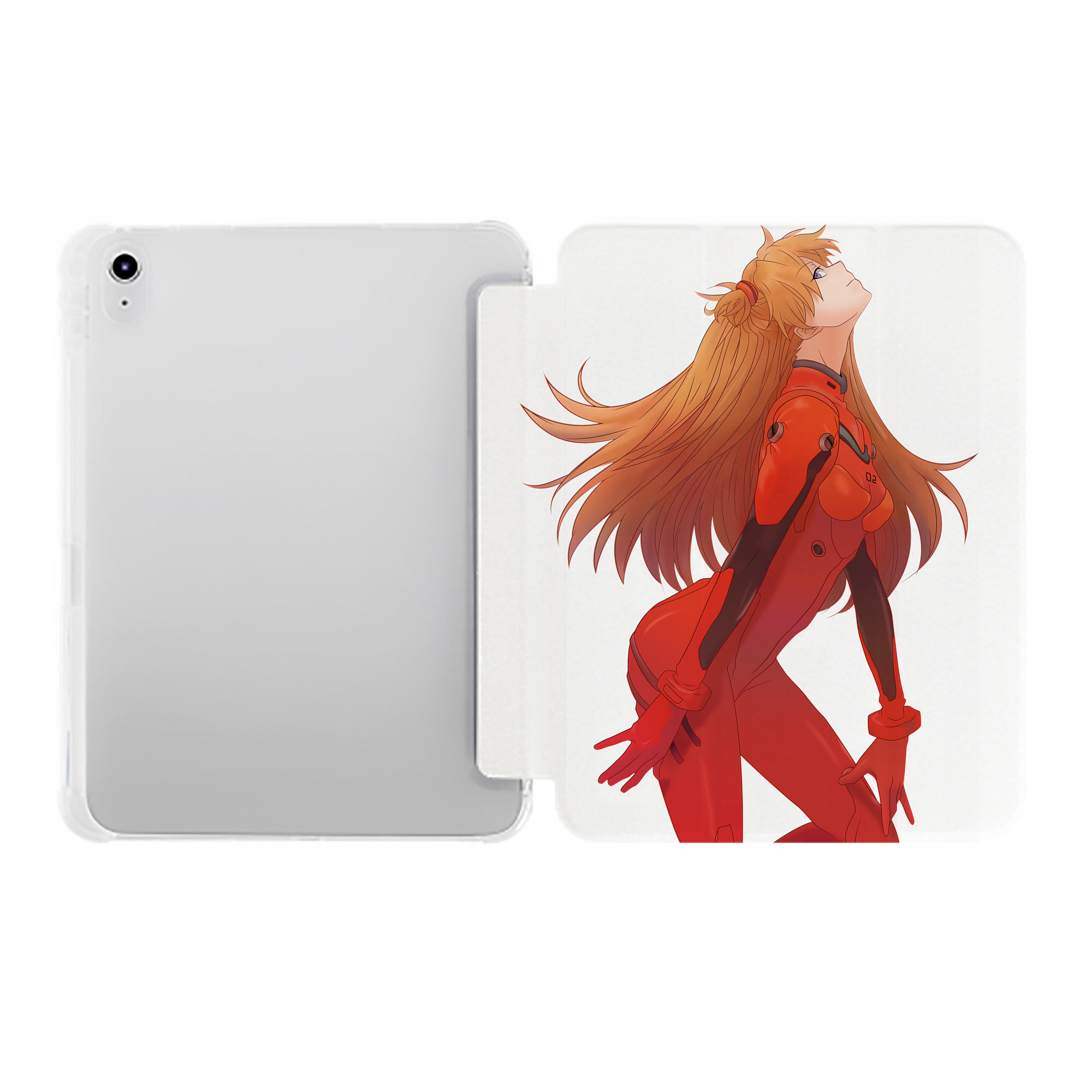 （画像用） EVA 新世紀エヴァンゲリオン IPad ケース ペン収納付き 三つ折りスタンド PUレザー×シリコン 対応機種9.5/10.5/10.9インチ